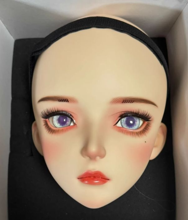 ハーフマスク 眼球付き カツラなし NO.155 ドール ヘッドロリータ人形 コスプレ 変身 仮装 着ぐるみ kigurumi 二次元美少女