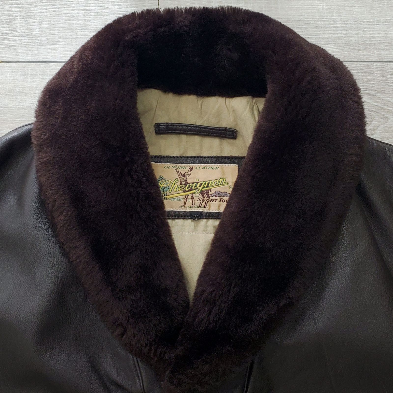 Chevignonシェビニオン□美品 1990s vintage 名作 羊革×ムートン襟
