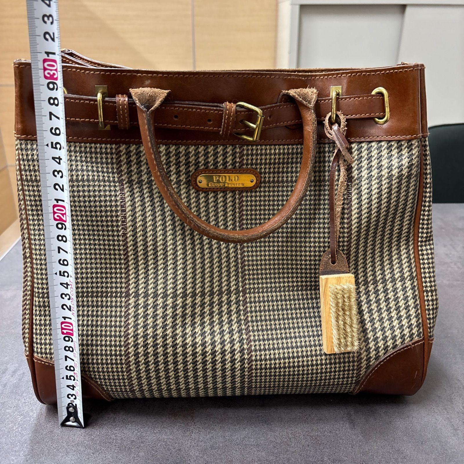 POLO ラルフローレン チェック柄 2way トートバッグ - メルカリ