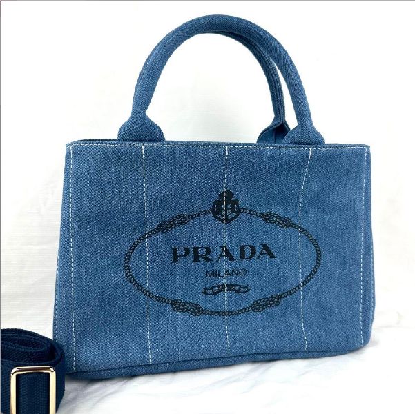 PRADA プラダ カナパ デニムバッグ トートバッグ ハンドバッグ 新品 2way - メルカリ