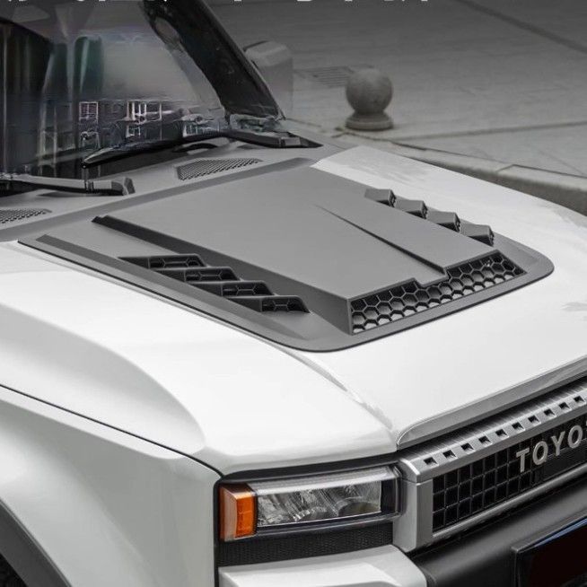 トヨタ プラド LC250 エンジンフードカバー エンジンガード フードプロテクター 亮黒 パールホワイト ドレスアップ パーツ