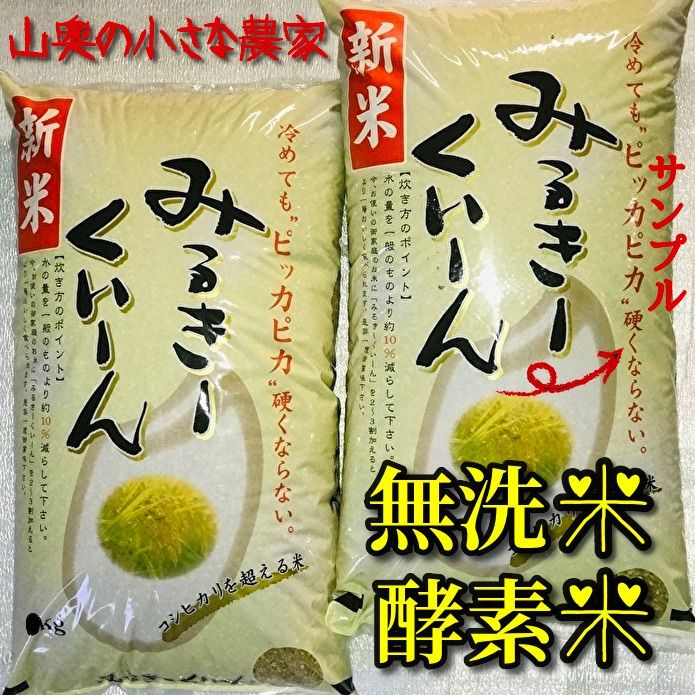 ミルキークイーン 酵素米 玄米５ｋｇ「無洗米に精米」 - 米・雑穀・粉類