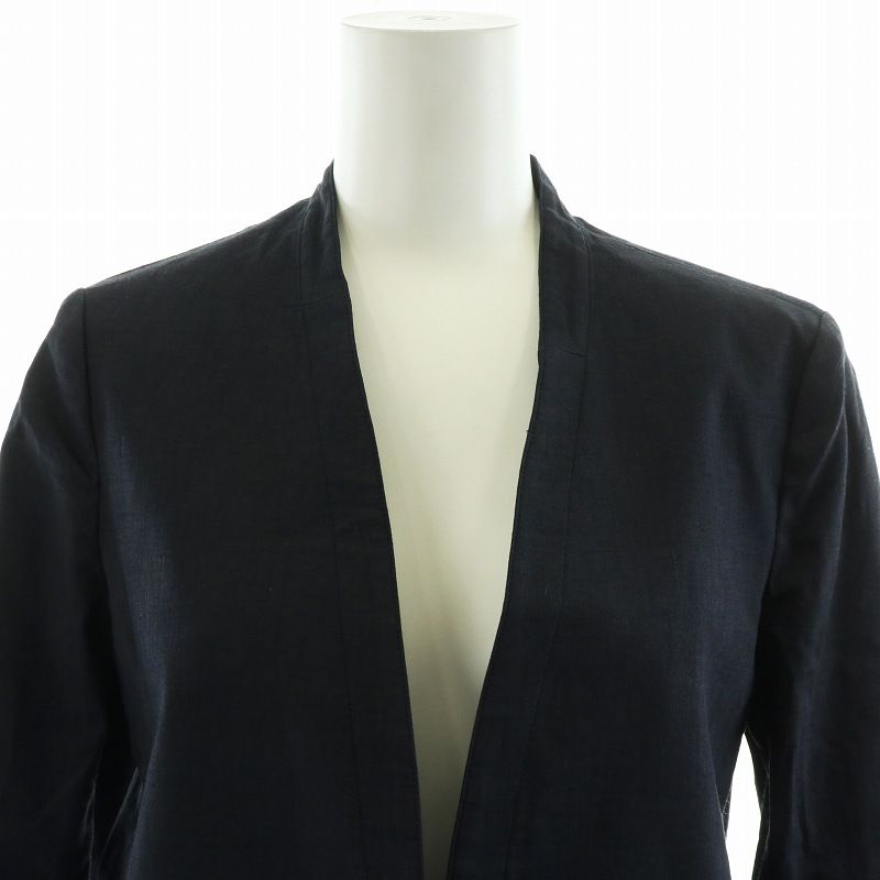 未使用　セオリー定番ECO CRUNCH WASH ノーカラージャケット セオリー Theory ECO CRUNCH WASH ノーカラージャケット 麻 リネン 2 M