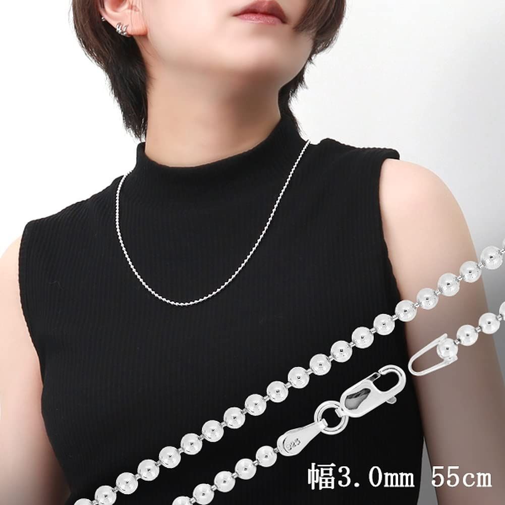 シルバー 925 ボールチェーンネックレス meian damagedone シルバー 925 ボールチェーンネックレス meian damagedone