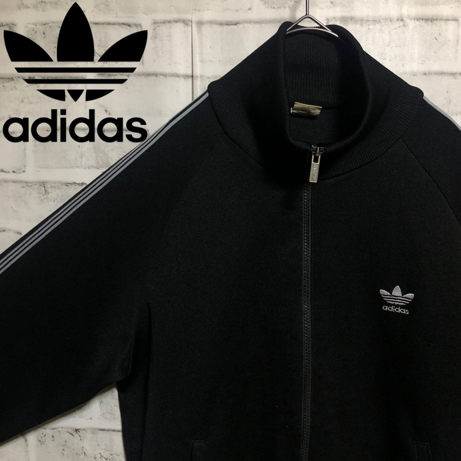 70s⭐️adidas トラックジャケット/ジャージ L 刺繍トレファイル 