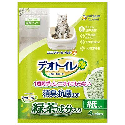 ユニ チャーム デオトイレ 緑茶成分入り消臭 抗菌サンド 4?×8袋