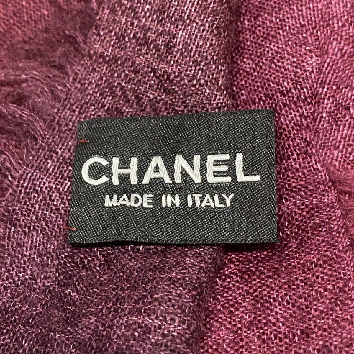 CHANEL(シャネル) ストール(ショール)美品 - ボルドー×ライトブラウン  