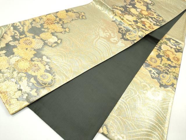 平和屋着物◎六通柄袋帯 唐織 籬花文 金銀糸 正絹 逸品