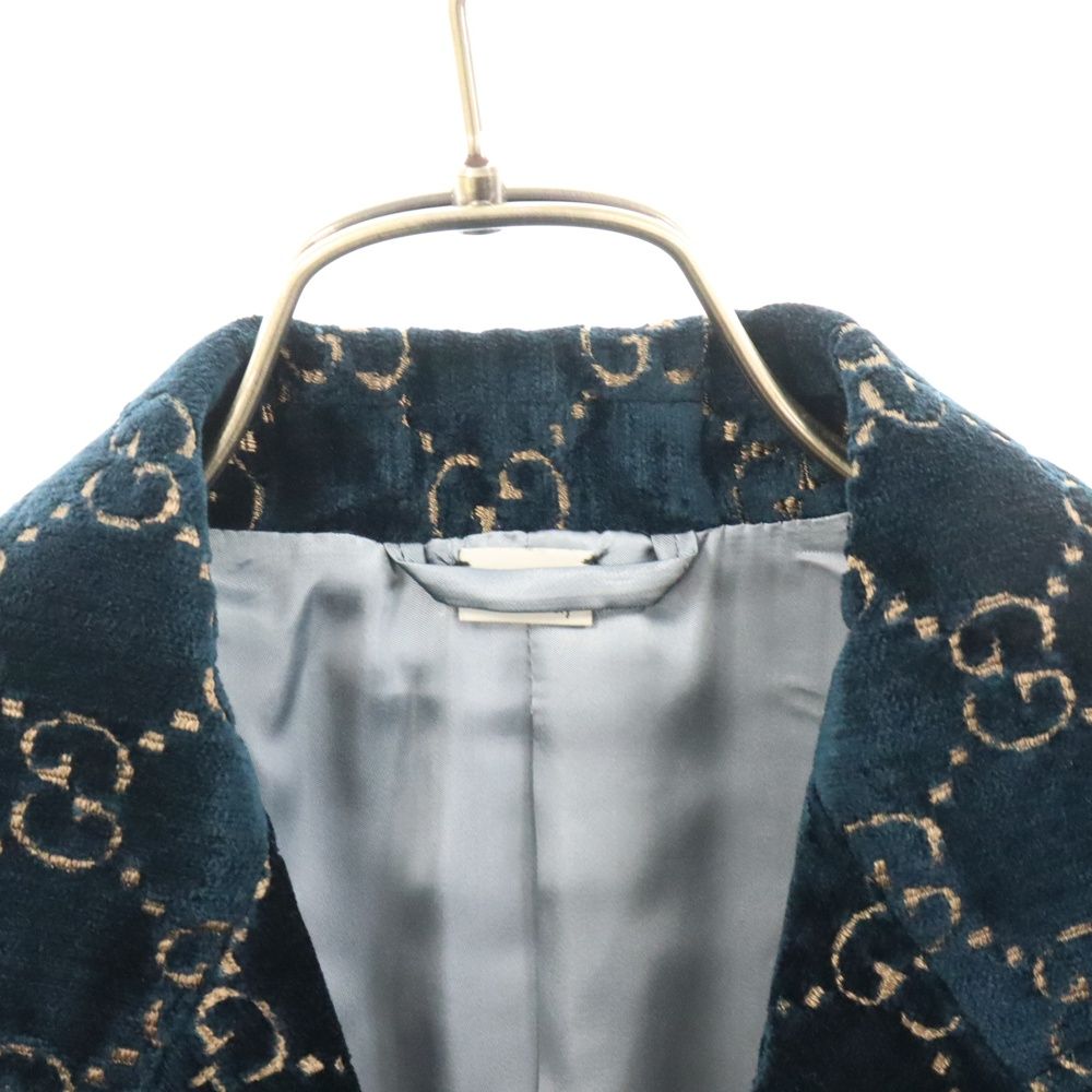 GUCCI (グッチ) GG モノグラム ベルベット ジャケット ピークド