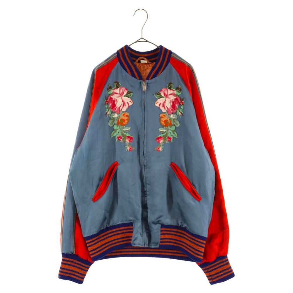 GUCCI (グッチ) Floral & Koi Carp Varsity Bomber Jacket 花と鯉 刺繍