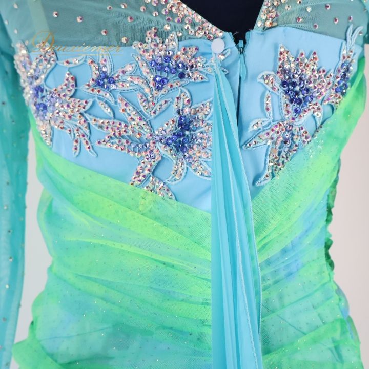 セキネ　Lovely dancing　社交ダンス衣装　7号　ドレス　ワンピ　緑 社交ダンス 衣装 セキネ SEKINE スタンダード ドレス スタンダード