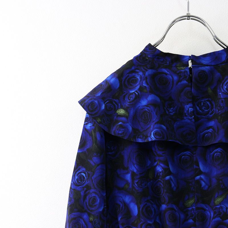 青薔薇ワンピース M|ブルー