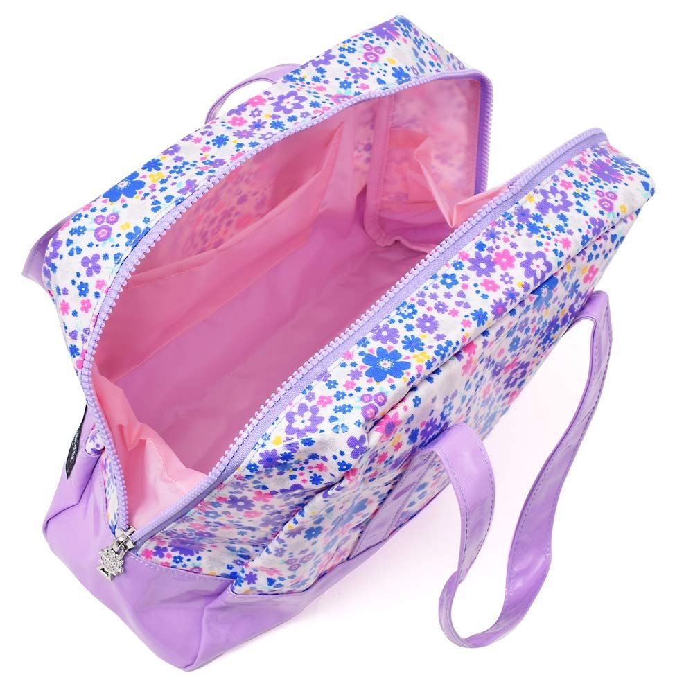【数量限定】プールバッグ 女の子 STYLE 子供 ビニール 防水 CANDY 撥水 スイミングバッグ セミボストン COLORFUL フラワー模様のエアリーシャワー(ラベンダー) N2909600