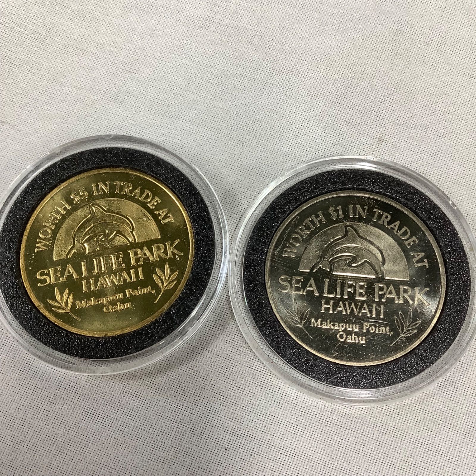 ハワイ シーライフパーク 記念コイン 2枚セット ゴールド シルバー
