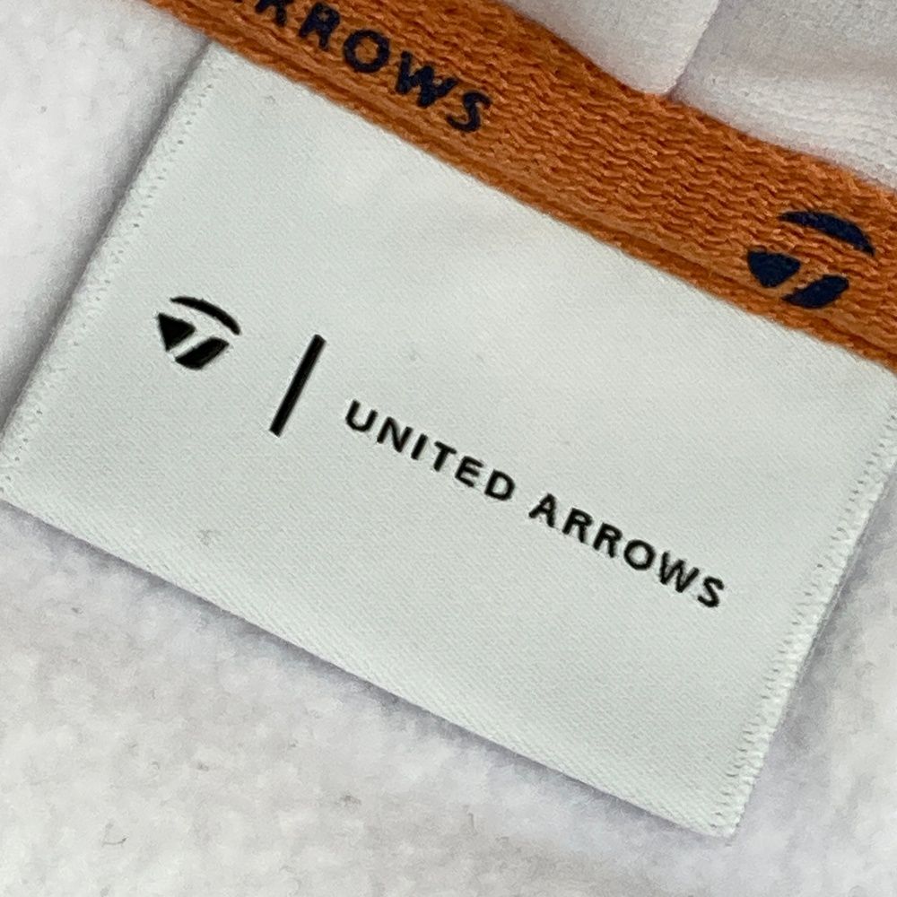 サイズ：S TAYLOR MADE テーラーメイド ×UNITED ARROWS 裏起毛 スウェットパーカー  ホワイト系 [240101486619] ゴルフウェア メンズ ストスト サイズ：S TAYLOR MADE テーラーメイド ×UNITED ARROWS 裏起毛