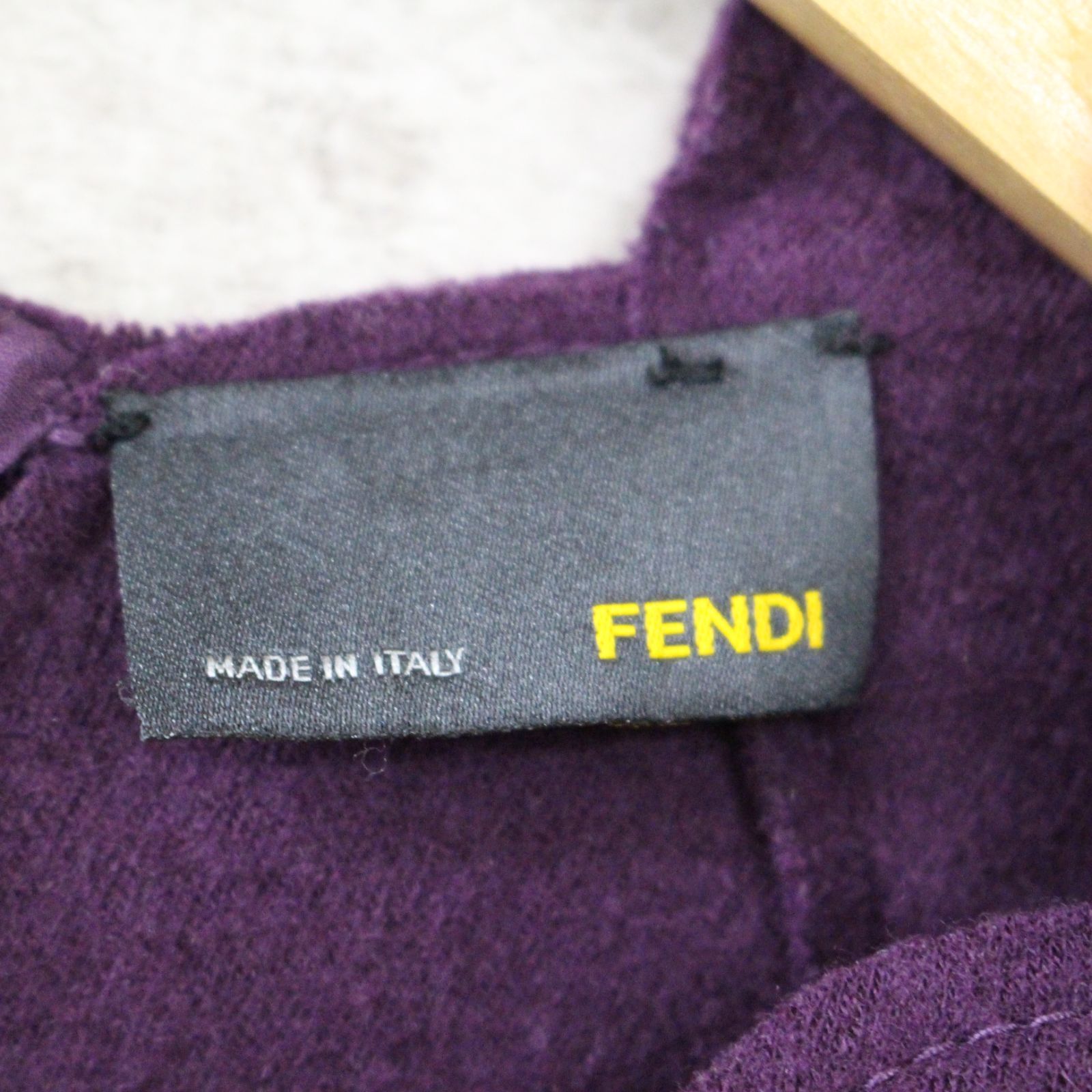 S129)FENDI ワンピース ウール パープル 紫 ノースリーブ レディース 