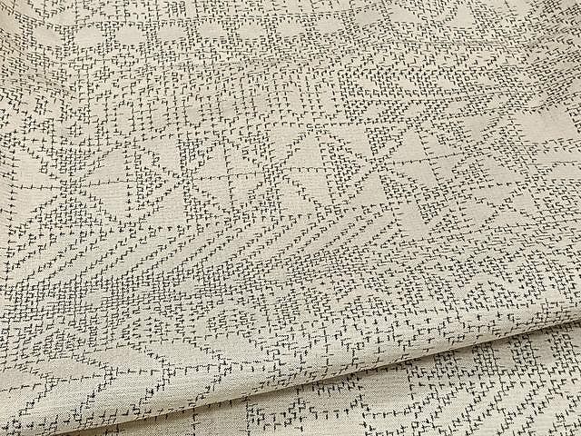 平和屋着物▽上質な紬 単衣 絞り 横段文 正絹 逸品 AAAS4936fy