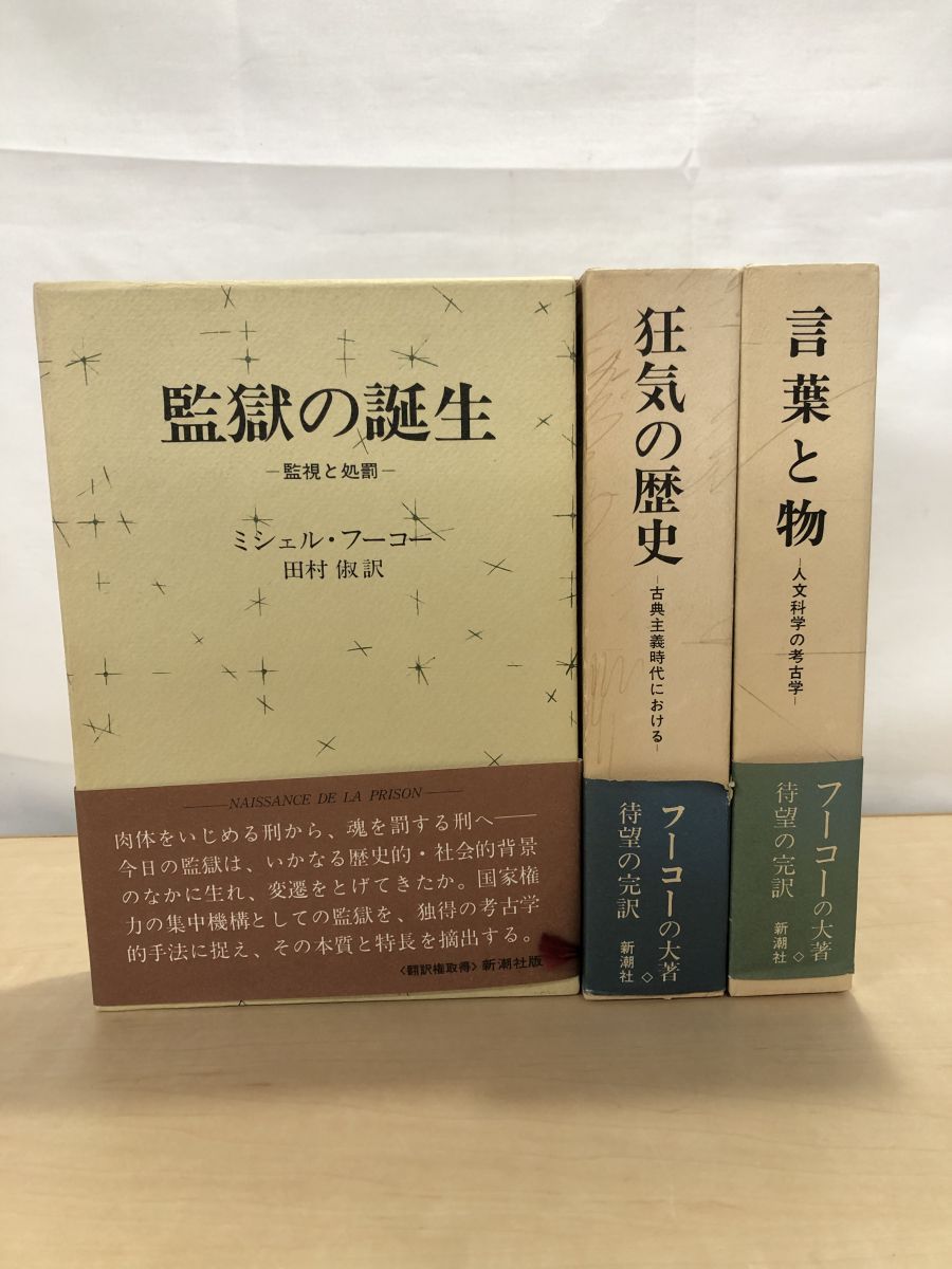 【4月29日出品停止】フーコー『狂気の歴史』　『監獄の誕生』2冊セット 狂気の歴史 言葉と物 監獄の誕生 全巻セット／3冊揃ミシェル