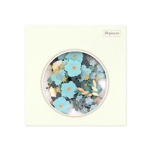 まとめ ミドリ シール ＰＣミュージアム デコレーション 花柄 青 82521006 ×20セット