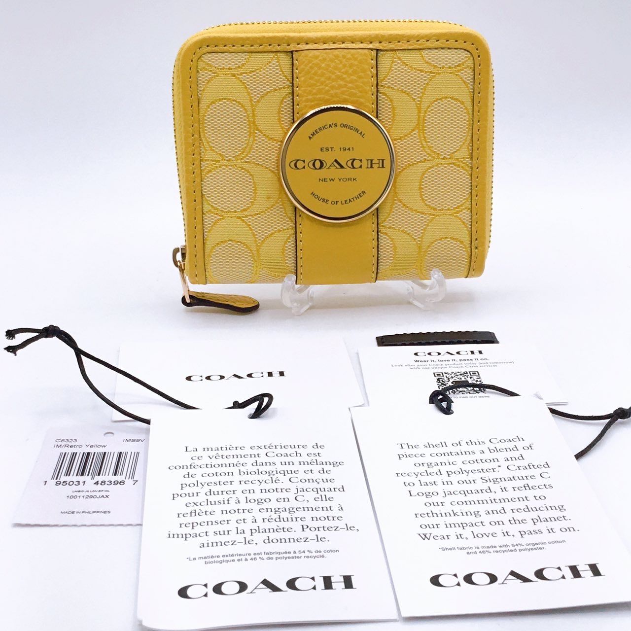 COACH コーチ 未使用品 財布 シグネチャー ジャガード ペブルレザー 