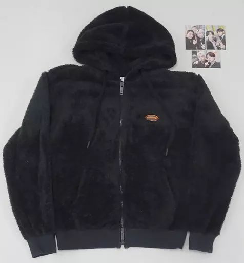 衣類　[単品] BTS(防弾少年団) フリースジップアップパーカー ブラック Lサイズ 「PERMISSION TO DANCE ON STAGE」 中古】衣類 BTS(防弾少年団) フリースジップアップパーカー