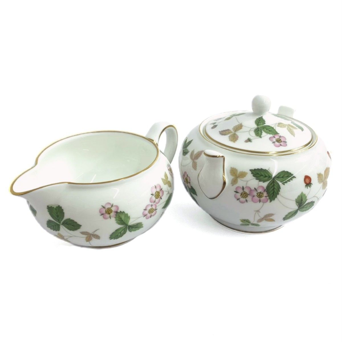 良好 Wedgwood ウェッジウッド クリーマー＆シュガーポット ワイルドストロベリー 食器 240001137436