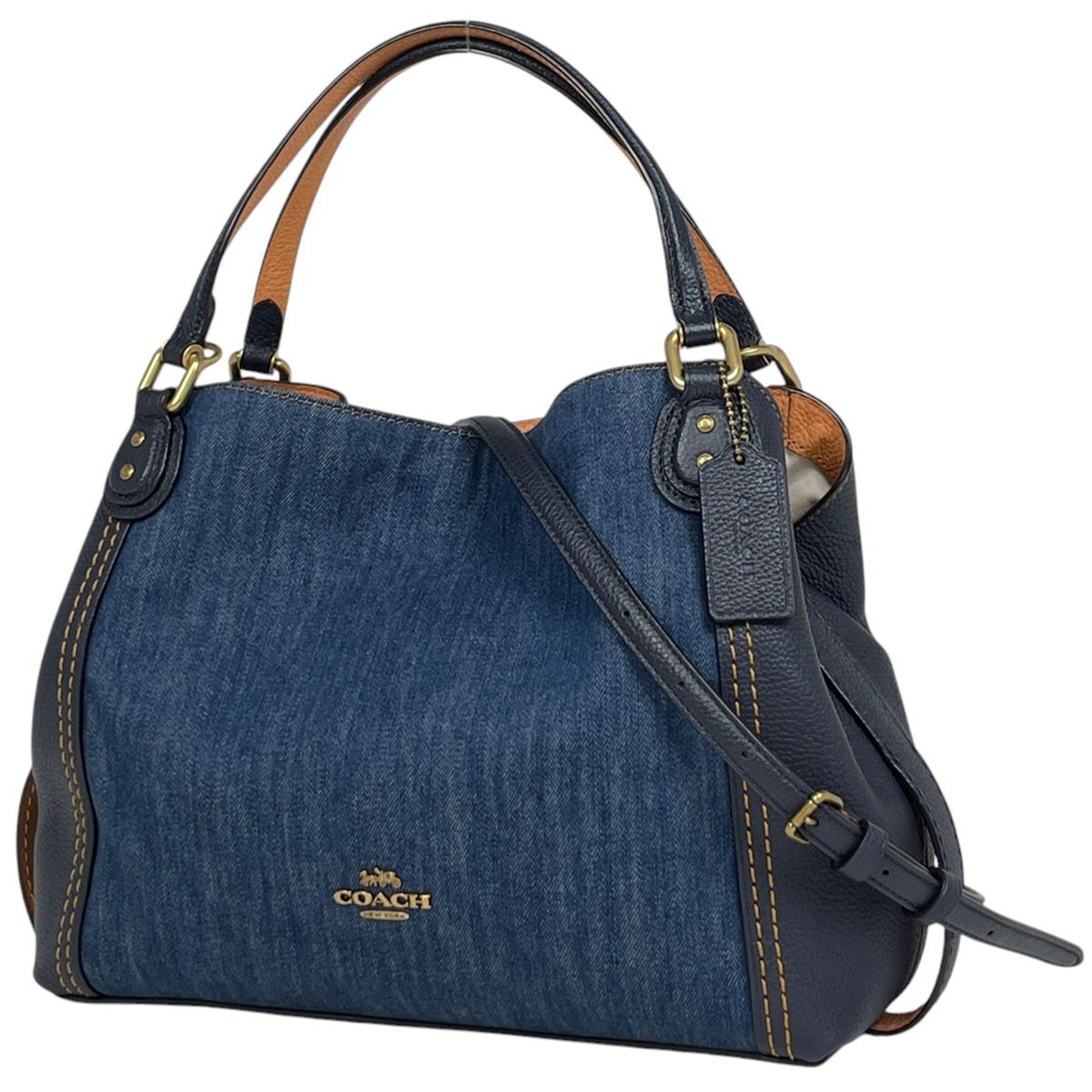 コーチ COACH イーディー トートバッグ 2WAY ショルダーバッグ デニム 