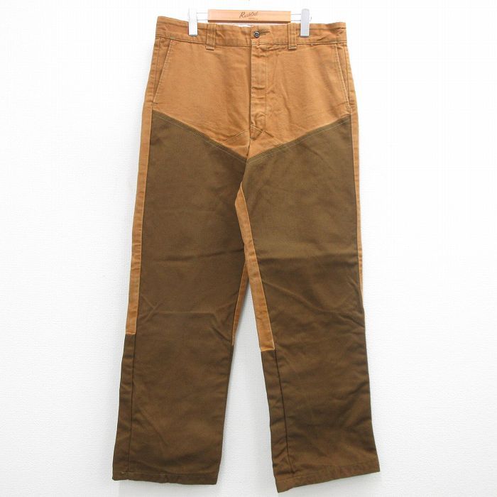 W35/古着 ダックスバック ハンティング パンツ メンズ 80s ダック地 タロン 茶 ブラウン 24jul09 中古 ボトムス ロング
