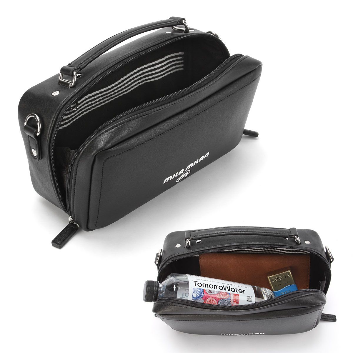 ショルダーバッグ ミラミラン mila milan メンズ レディース 横型 A5 スクエア 軽量 ゴルフ用 男性 女性 旅行 黒 総柄 父の日 男女 おしゃれ Spiga スピーガ ミラミラン バッグ ショルダーバッグ メンズ ブランド MILA