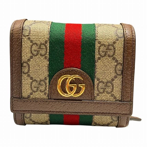 グッチ GUCCI オフィディア 598662 シェリーライン GGスプリーム 2つ折り財布 レディース