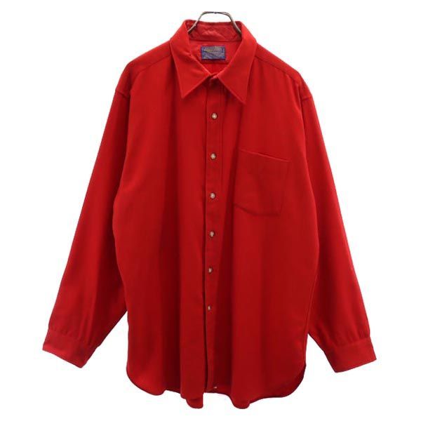 ペンドルトン 70s USA製 ヴィンテージ 長袖 ウールシャツ XL 赤 PENDLETON メンズ 古着 【231120】