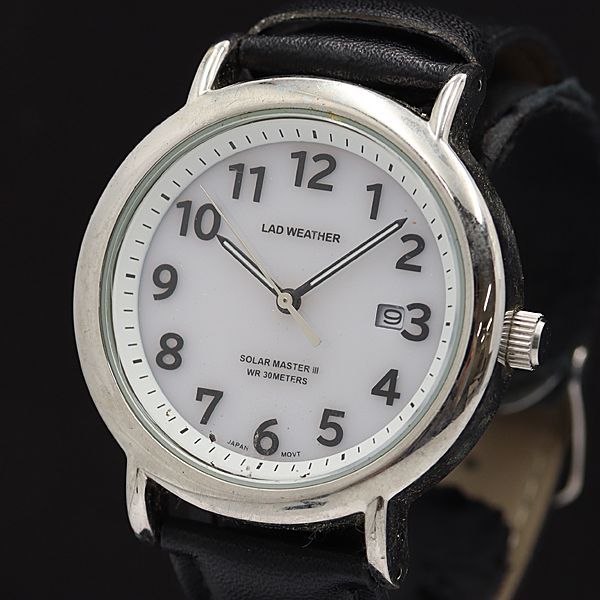 稼働 ラドウェザー ソーラー ホワイト文字盤/シェル系 ソーラーマスター3 メンズ腕時計 KMR 2000000 NSK