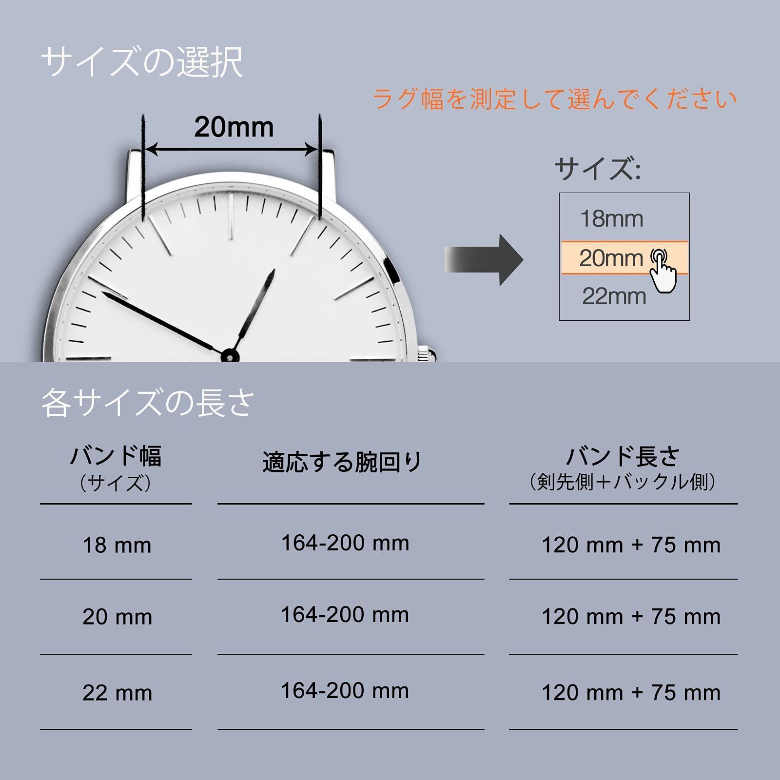 wocci 本革時計ベルト ショップ 20mm イタリアンカーフレザー