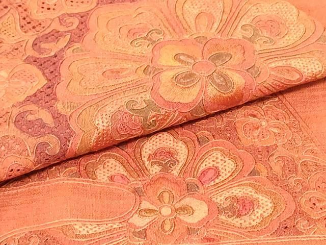 平和屋着物○中国三大刺繍 スワトウ刺繍 汕頭刺繍 総刺繍 太鼓柄