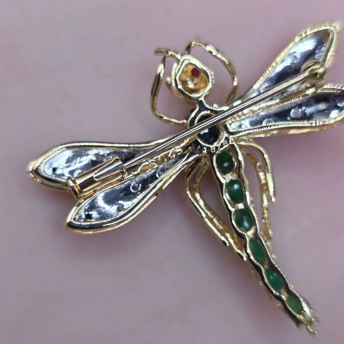 K18 ルビー/エメラルド/サファイア/1.79ct ダイア0.19ct ブローチ 鑑別 