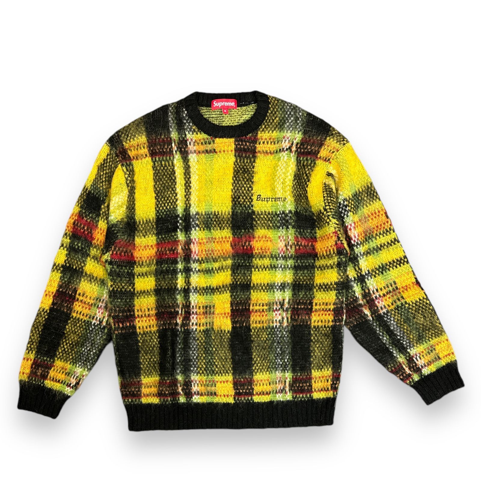 国内正規 Supreme 20AW Brushed Plaid Sweater ブラッシュ プレイド セーター チェック柄 モヘヤ ニット シュプリーム  Mブラック 68692A7 - メルカリ