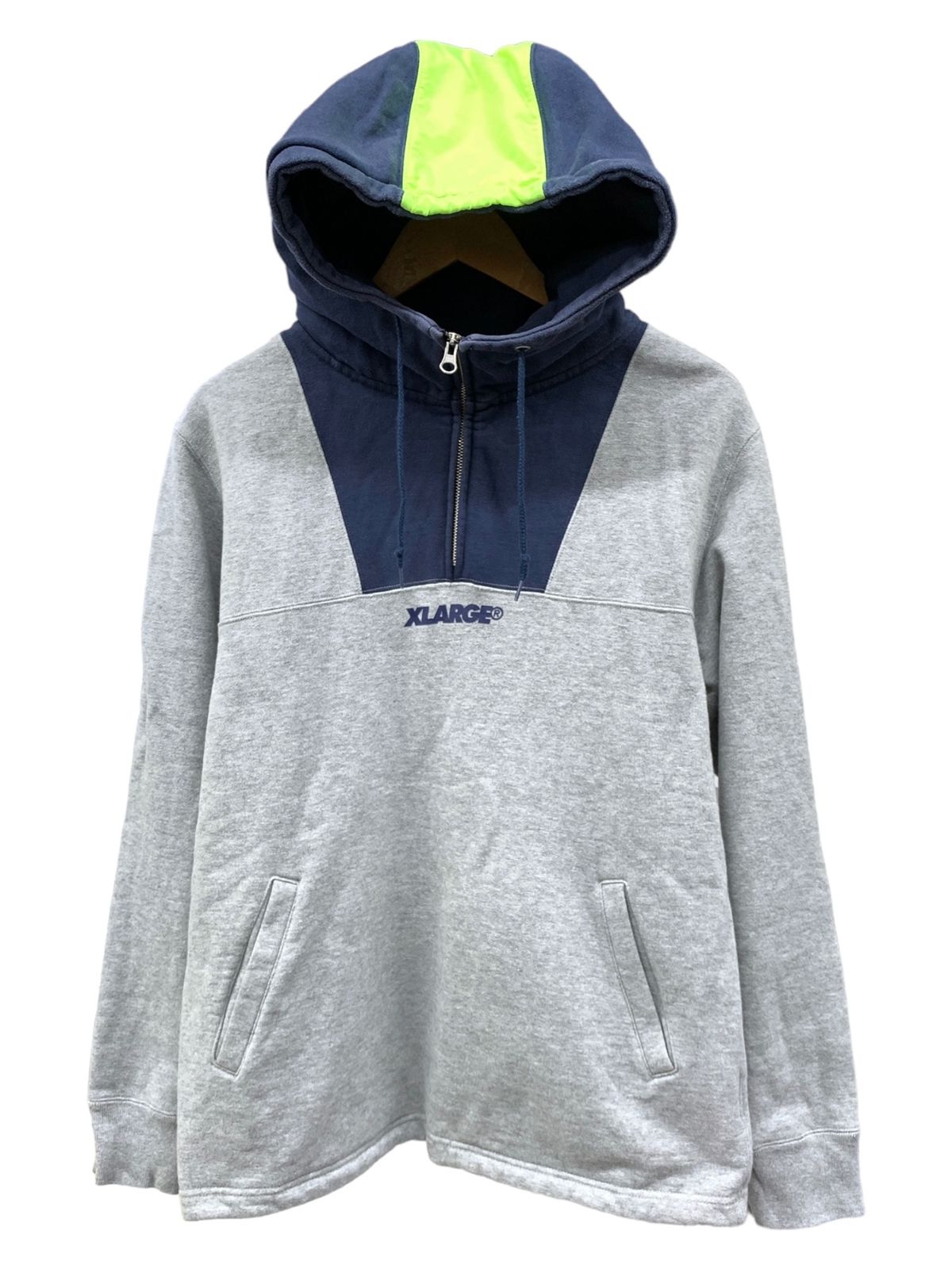 X-LARGE (エクストララージ) ハーフジップ パーカー コットン ロゴ 