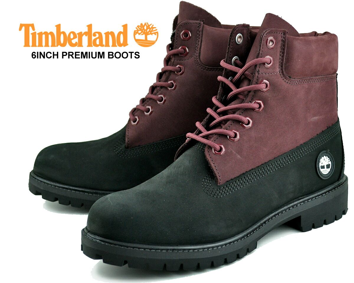 ティンバーランド 6インチ ブーツ Timberland 6INCH PREMIUM BOOTS 2TN BLACK NUBUCK BURGUNDY a2p6w-eje ウォータープルーフ ブラック バーガンディ