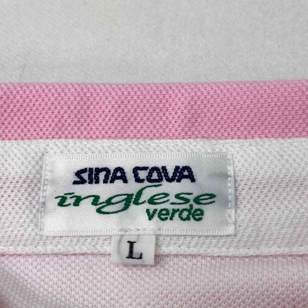 SINA COVA シナコバ 半袖リネンシャツ ピンク系 Lサイズ マリン刺繍