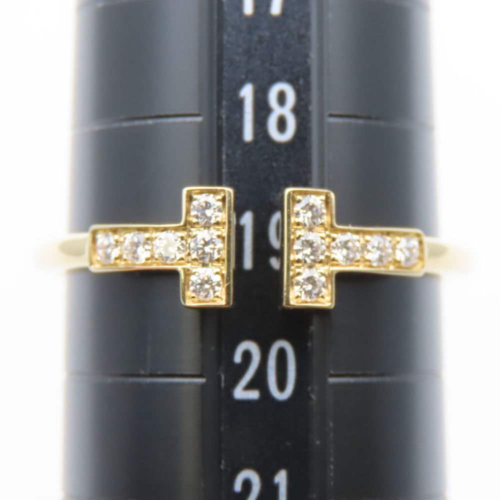 750 ダイヤモンド ファッション Tiffany Tワイヤーリング k18 Yg