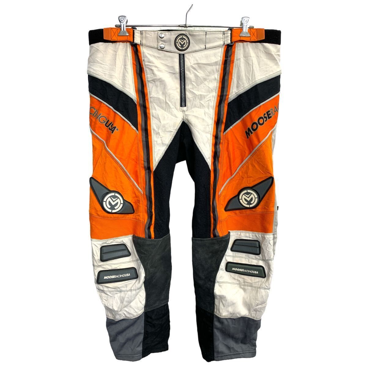MOOSERACING モトクロスパンツ W46 レーシングパンツ ビッグサイズ オレンジ グレー ホワイト 古着卸 アメリカ仕入 2406-107