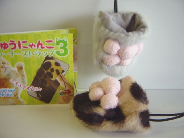 ♯Isi21HOにくきゅうにゃんこ液晶クリーナーストラップ3人気5種
