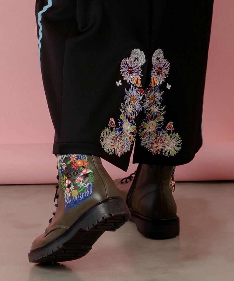scolar スカラー　153622：花柄刺繍ジャージワンピース 153622：花柄刺繍ジャージワンピースの通販-ScoLar