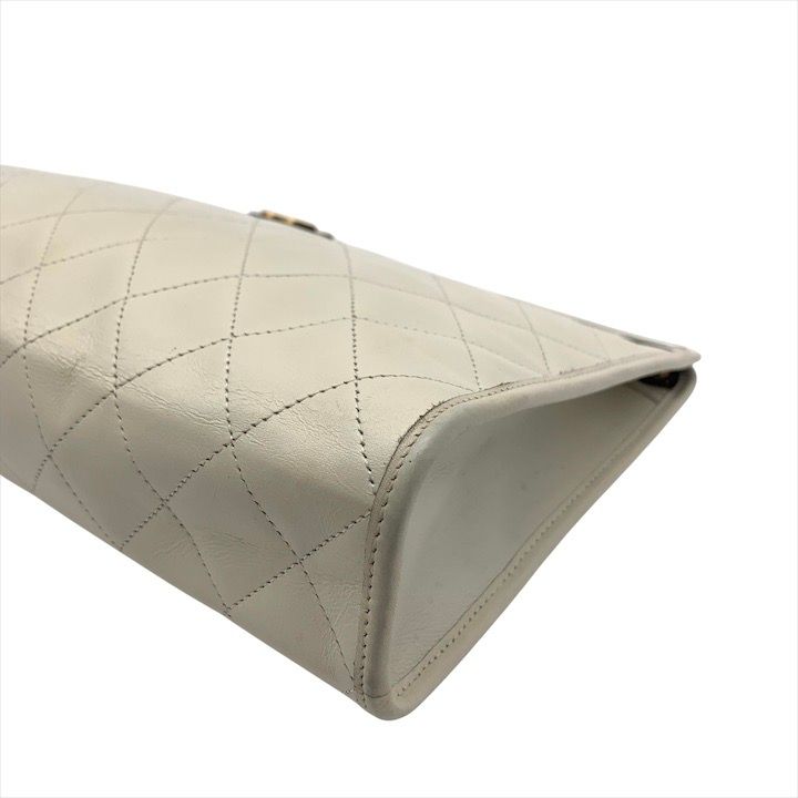 CHANEL シャネル ココマーク マトラッセ クラッチ セカンド バッグ ホワイト ラムスキン レディース ブランド かばん a10419 DECORATOM_COM_BR