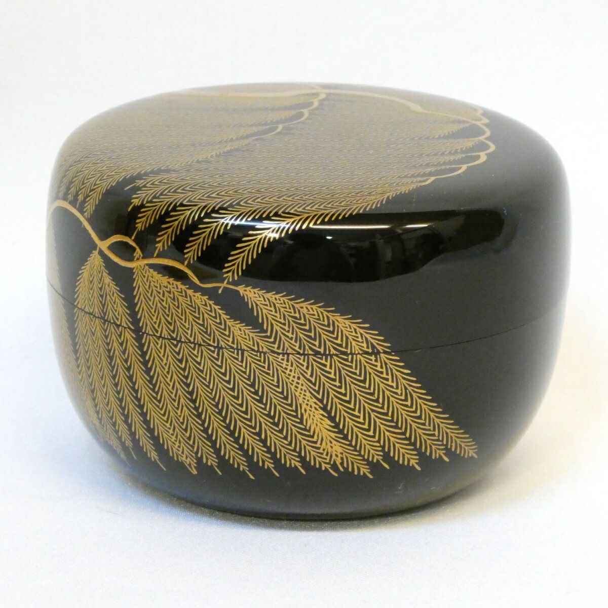五月の特売品】輪島塗 桂山（平野五郎）作 柳蒔絵 平棗 茶道具