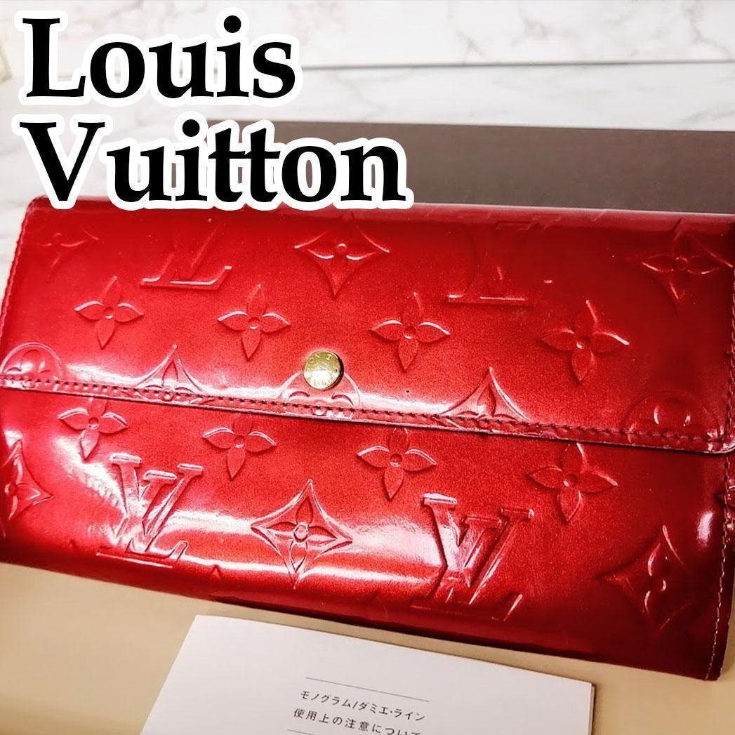 Louis Vuitton ルイヴィトン エナメル 長財布 レッド 赤 箱付き-