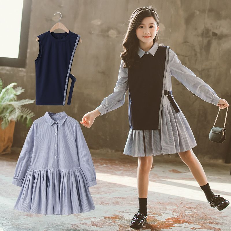 ワンピース 子供用 女の子 ワンピース ベスト 2点セット キッズ 子供服 フォーマルワンピース ガールズ ワンピース 長袖 発表会 七五三 お姫様 ワンピース 可愛い 通園 通学 入学 入園式 卒業