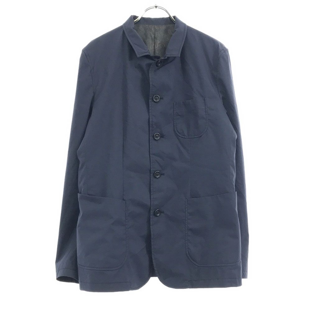 ナノユニバース ノッチド ジャケット L ネイビー nano universe 裏ペイズリー メンズ