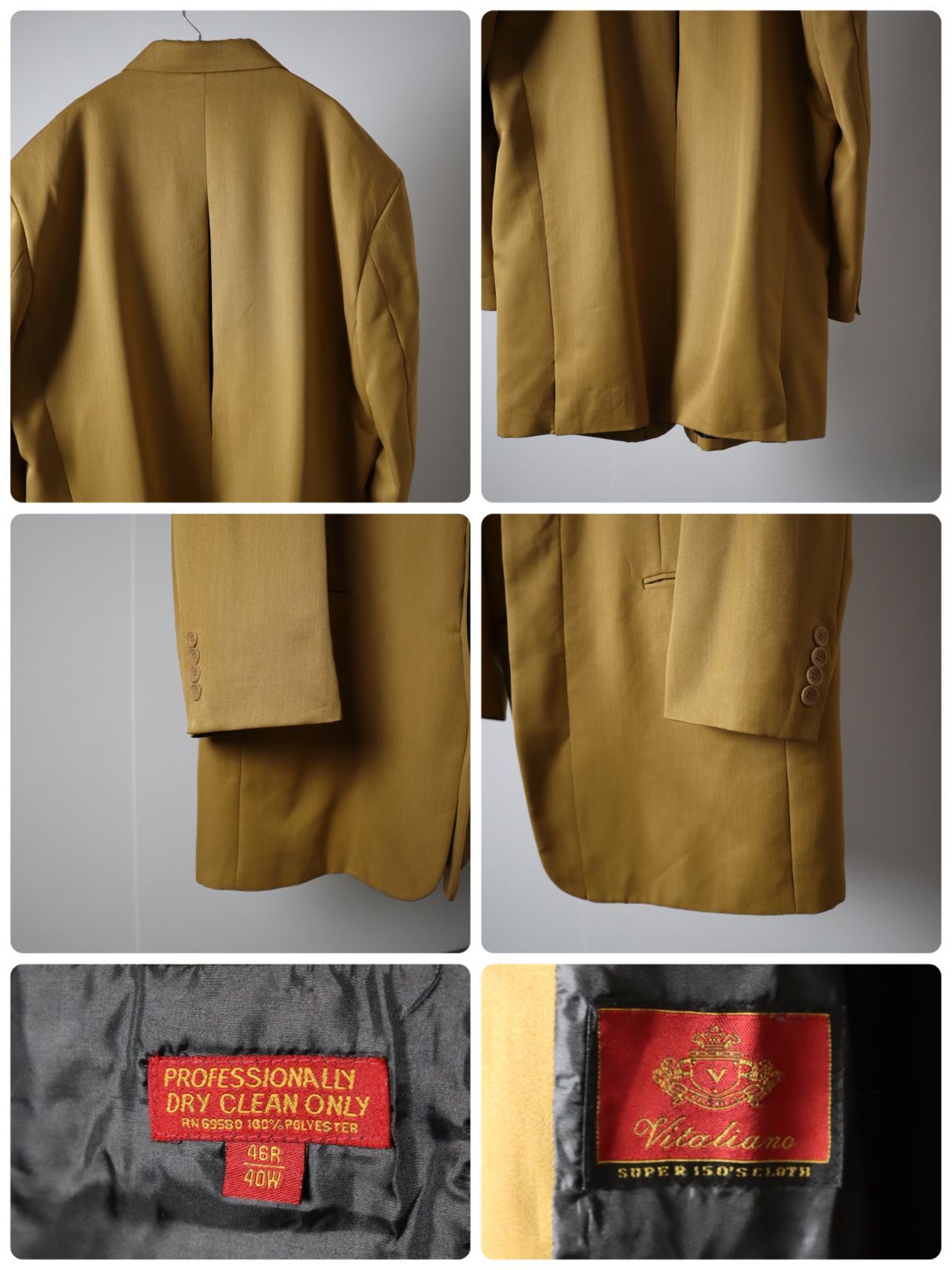 vintage】ロング シングルブレストテーラードジャケット コート