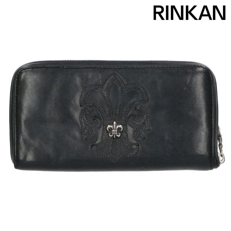 クロムハーツ REC F ZIP BS BSフ 装飾ラウンドジップレザーウォレット財布 メンズ